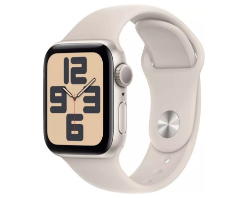 Apple Watch SE 2023 44 мм (алюминиевый, звездный, силиконовый)