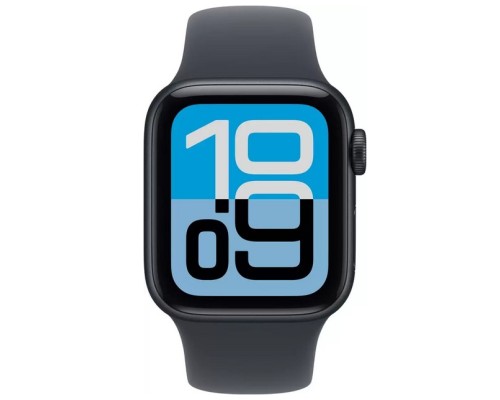 Apple Watch SE 3 44 мм (алюминиевый корпус, полуночный/полуночный, спортивный силиконовый ремешок M/L)