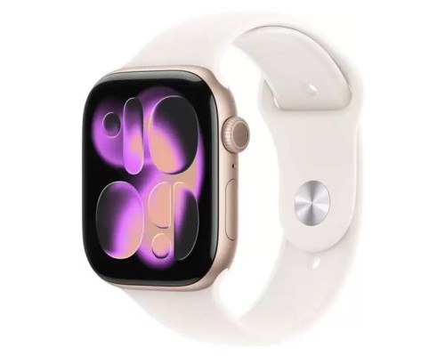 Apple Watch Series 11 42 мм (алюминиевый корпус, розовое золото/легкие румяна, спортивный силиконовый ремешок M/L)