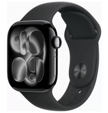 Apple Watch Series 11 46 мм (алюминиевый корпус, черный/черный, спортивный силиконовый ремешок M/L)