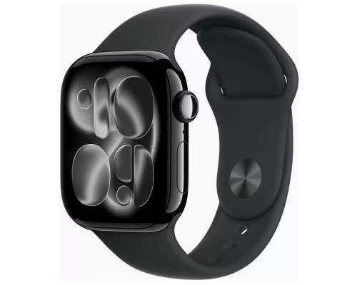 Apple Watch Series 11 46 мм (алюминиевый корпус, черный/черный, спортивный силиконовый ремешок M/L)