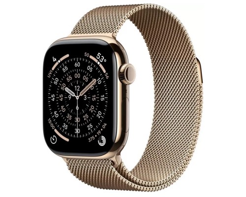 Apple Watch Series 11 LTE 46 мм (титановый корпус, золотистый/золотистый, миланская петля)