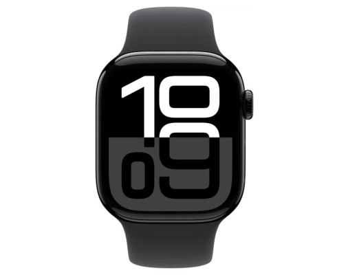 Apple Watch Series 10 46 мм (алюминиевый корпус, черный/черный, спортивный силиконовый ремешок S/M) Apple Watch Series 10 46 мм (алюминиевый корпус, черный/черный, спортивный силиконовый ремешок S/M)