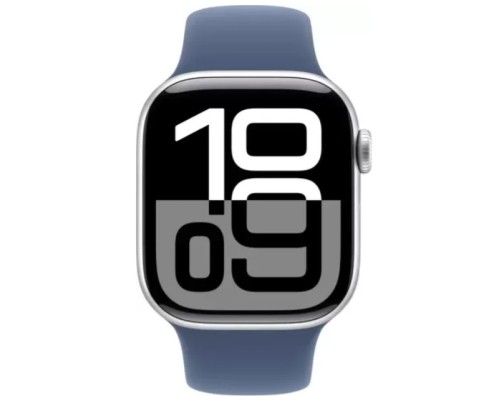 Apple Watch Series 10 42 мм (алюминиевый корпус, серебристый/синий, спортивный силиконовый ремешок S/M) Apple Watch Series 10 42 мм (алюминиевый корпус, серебристый/синий, спортивный силиконовый ремешок S/M)
