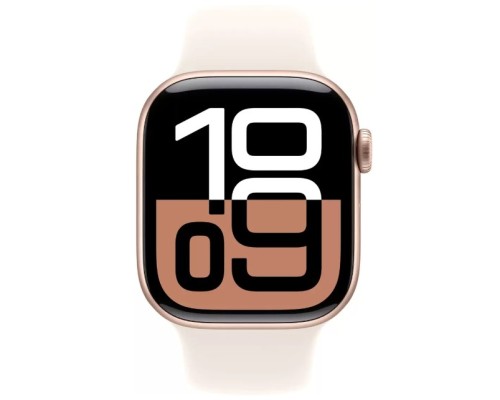 Apple Watch Series 10 46 мм (алюминиевый корпус, розовое золото/звездный свет, спортивный силиконовый ремешок S/M) Apple Watch Series 10 46 мм (алюминиевый корпус, розовое золото/звездный свет, спортивный силиконовый ремешок S/M)