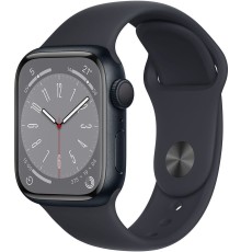 Apple Watch Series 8 41 мм (алюминиевый корпус, полуночный/полуночный, спортивный силиконовый ремешок)