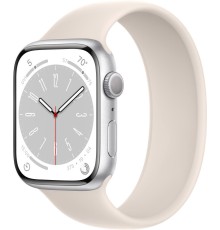Apple Watch Series 8 45 мм (алюминиевый корпус, серебристый/звездный свет, силиконовый ремешок)