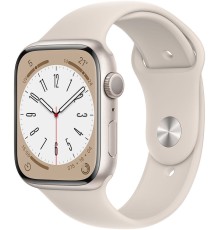 Apple Watch Series 8 45 мм (алюминиевый корпус, звездный свет/звездный свет, спортивный силиконовый ремешок)