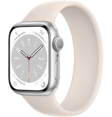Apple Watch Series 8 41 мм (алюминиевый корпус, серебристый/звездный свет, силиконовый ремешок)